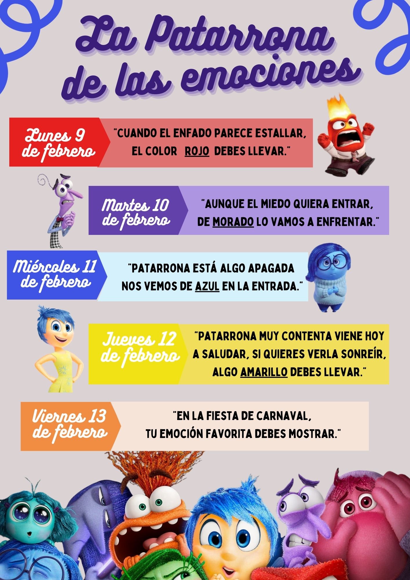 CARTEL PATARRONA DE LAS EMOCIONES